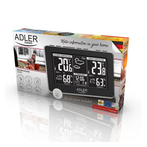 Adler | Black | White Digital Display | Weather station | AD 1175 - 6